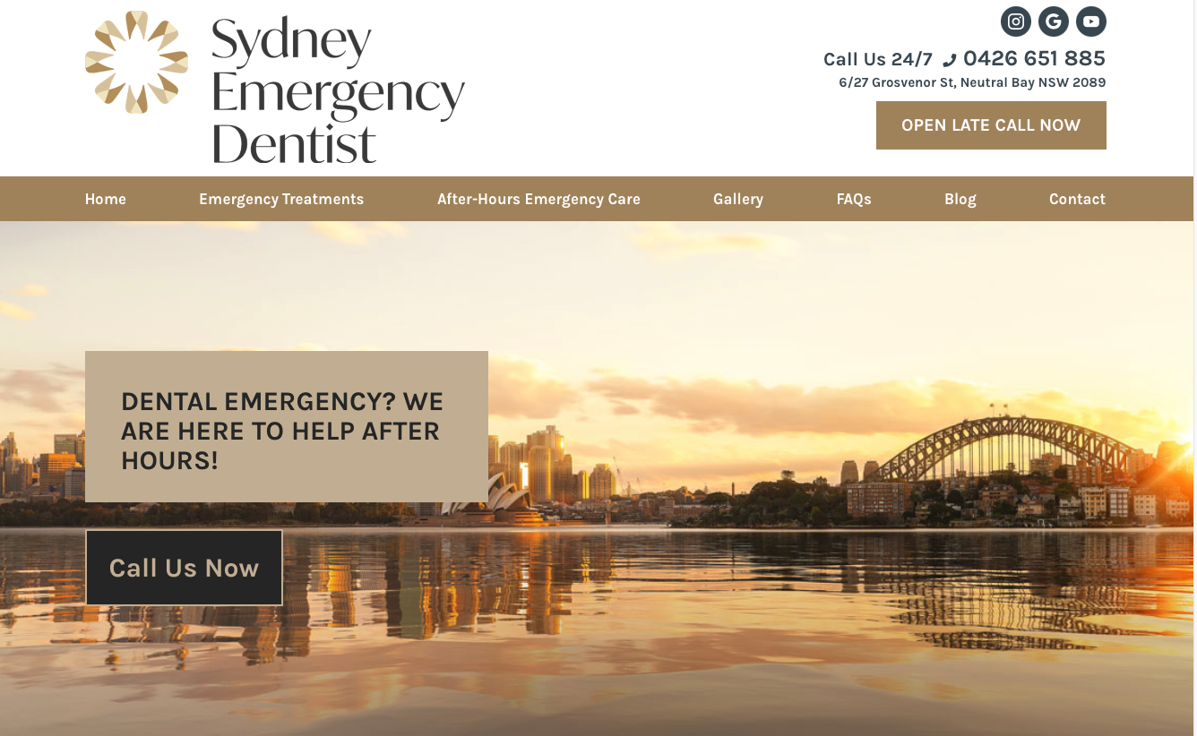 Sydney Emergency Dentist Screenshot